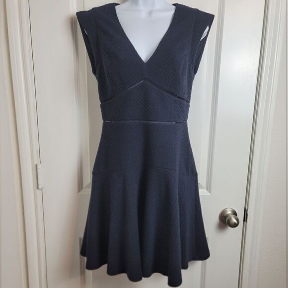 REBECCA TAYLOR Navy Fit And Flare Dress - Picture 1 of 10
